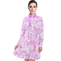 Pink Hentai  Long Sleeve Chiffon Shirt Dress by thethiiird