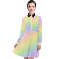 Pastel Goth Rainbow  Long Sleeve Chiffon Shirt Dress by thethiiird