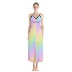 Pastel Goth Rainbow  Button Up Chiffon Maxi Dress by thethiiird