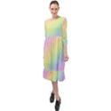 Pastel Goth Rainbow  Ruffle End Midi Chiffon Dress View1