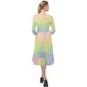 Pastel Goth Rainbow  Ruffle End Midi Chiffon Dress View2