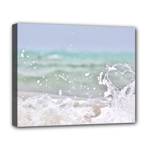 Ocean Heart Deluxe Canvas 20  X 16  (stretched) by TheLazyPineapple