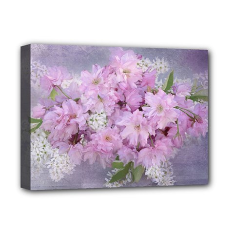 Nature Landscape Cherry Blossoms Deluxe Canvas 16  X 12  (stretched)  by Vaneshart