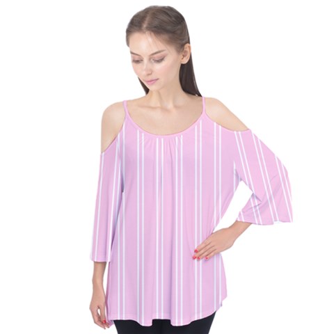 Nice Stripes - Blush Pink Flutter Tees by FashionBoulevard