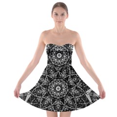 Black And White Pattern Strapless Bra Top Dress by Sobalvarro