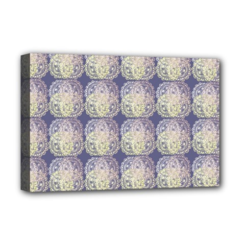 Doily Only Pattern Blue Deluxe Canvas 18  X 12  (stretched) by snowwhitegirl