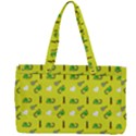 Green Elephant Pattern Yellow Canvas Work Bag View2