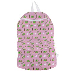 Green Elephant Pattern Pink Foldable Lightweight Backpack by snowwhitegirl