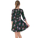 Dark Floral Butterfly Green Smock Dress View2