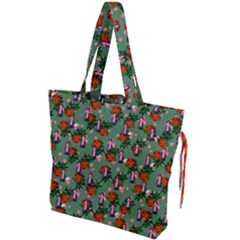 Fiola Pattern Green Drawstring Tote Bag by snowwhitegirl