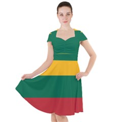 Lithuania Flag Cap Sleeve Midi Dress by FlagGallery