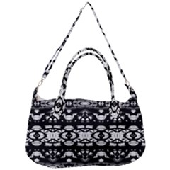 Black And White Modern Ornate Stripes Design Removal Strap Handbag by dflcprintsclothing