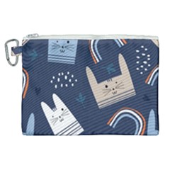 Colorful Cute Cats Seamless Pattern Canvas Cosmetic Bag (xl) by Vaneshart