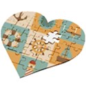 Nautical Elements Collection Wooden Puzzle Heart View2
