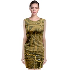 Pcb Printed Circuit Board Sleeveless Velvet Midi Dress by Vaneshart