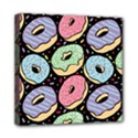 Colorful Donut Seamless Pattern On Black Vector Mini Canvas 8  x 8  (Stretched) View1