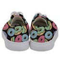 Colorful Donut Seamless Pattern On Black Vector Kids  Low Top Canvas Sneakers View4