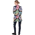 Colorful Donut Seamless Pattern On Black Vector Long Sleeve Velvet Kimono  View2