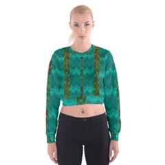 Shimmering Colors From The Sea Decorative Cropped Sweatshirt by pepitasart