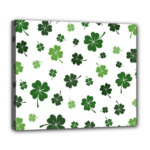 St Patricks Day Pattern Deluxe Canvas 24  X 20  (stretched) by Valentinaart
