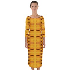 Digital Illusion Quarter Sleeve Midi Bodycon Dress by Sparkle