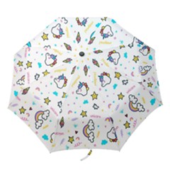 Unicorns Rainbows Seamless Pattern Folding Umbrellas by Wegoenart
