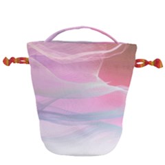 Pink Fractal Drawstring Bucket Bag by Sparkle