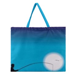 Fishing Zipper Large Tote Bag by Sparkle