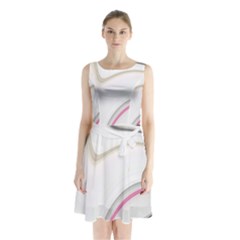Tech Colors Sleeveless Waist Tie Chiffon Dress by Sparkle