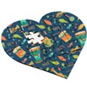 Brazil Musical Instruments Seamless Carnival Pattern Wooden Puzzle Heart View3