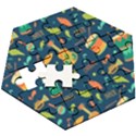 Brazil Musical Instruments Seamless Carnival Pattern Wooden Puzzle Hexagon View3