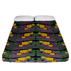 Plumeria And Frangipani Temple Flowers Ornate Fitted Sheet (california King Size) by pepitasart