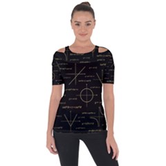 Abstract Math Pattern Shoulder Cut Out Short Sleeve Top by Vaneshart