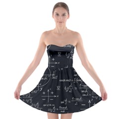 Mathematical Seamless Pattern With Geometric Shapes Formulas Strapless Bra Top Dress by Vaneshart