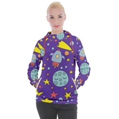 Card With Lovely Planets Women s Hooded Pullover by Vaneshart