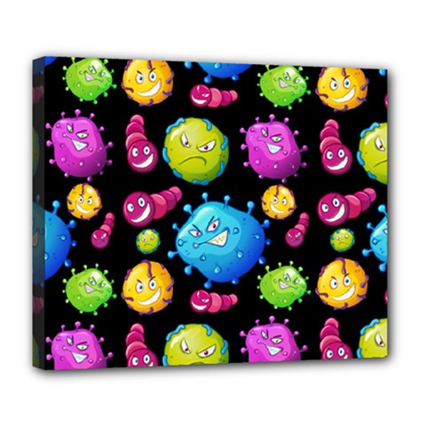 Seamless Background With Colorful Virus Deluxe Canvas 24  X 20  (stretched) by Vaneshart
