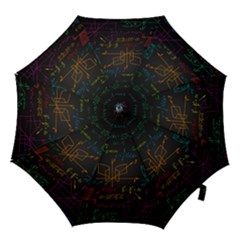Mathematical Colorful Formulas Drawn By Hand Black Chalkboard Hook Handle Umbrellas (small) by Vaneshart
