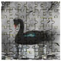Wonderful Black Swan With Dark Mermaid Wooden Puzzle Square View1
