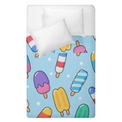 Cute Kawaii Ice Cream Seamless Pattern Duvet Cover Double Side (single Size) by Vaneshart