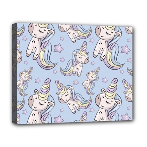 Pattern With Cute Unicorns Deluxe Canvas 20  X 16  (stretched) by Vaneshart
