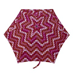 Lesbian Pride Pixellated Zigzag Stripes Mini Folding Umbrellas by VernenInk