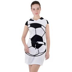 Soccer Lovers Gift Drawstring Hooded Dress by ChezDeesTees