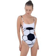 Soccer Lovers Gift Tie Strap One Piece Swimsuit by ChezDeesTees