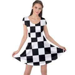 Chess Board Background Design Cap Sleeve Dress by Vaneshart
