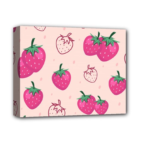 Seamless Strawberry Fruit Pattern Background Deluxe Canvas 14  X 11  (stretched) by Vaneshart