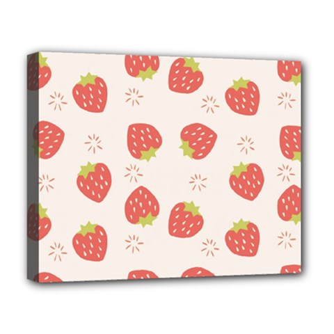 Strawberries-pattern-design Deluxe Canvas 20  X 16  (stretched) by Vaneshart
