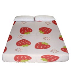 Strawberries-pattern-design Fitted Sheet (king Size) by Vaneshart