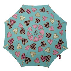 Seamless Pattern With Heart Shaped Cookies With Sugar Icing Hook Handle Umbrellas (medium) by Vaneshart