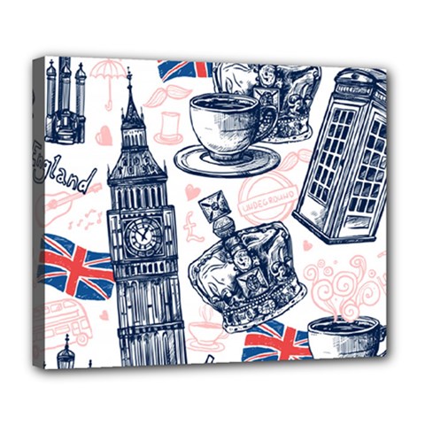 London-seamless-pattern Deluxe Canvas 24  X 20  (stretched) by Vaneshart