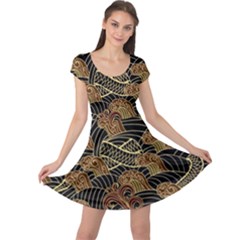 Oriental-traditional-seamless-pattern Cap Sleeve Dress by Vaneshart